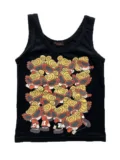picture of Vintage Y2K HYSTERIC GLAMOUR Japanese Fashion grunge dark grey cream hysteric mini printed tank top.
